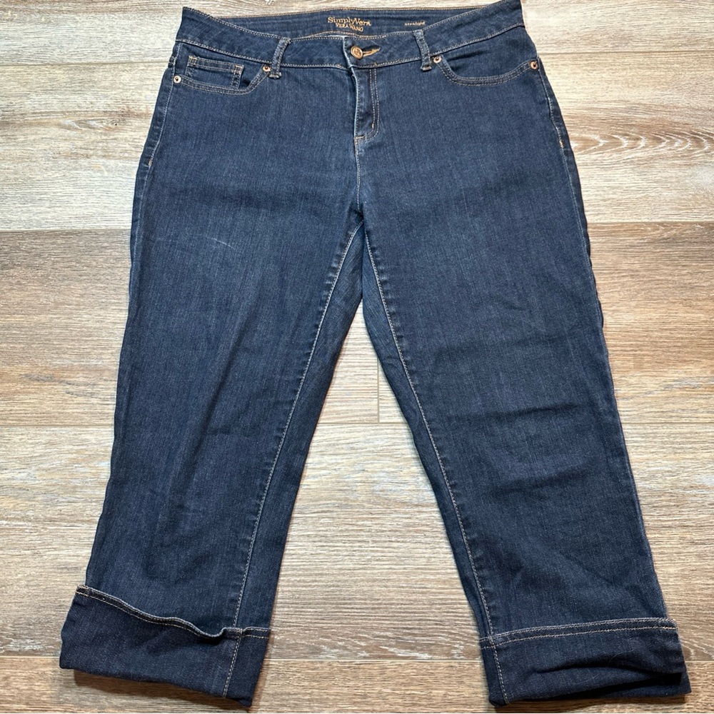 Simply Vera Vera Wang Dark Blue Ankle Jeans